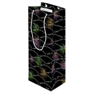 Happy 65th Anniversary Fireworks Wine Gift Bag