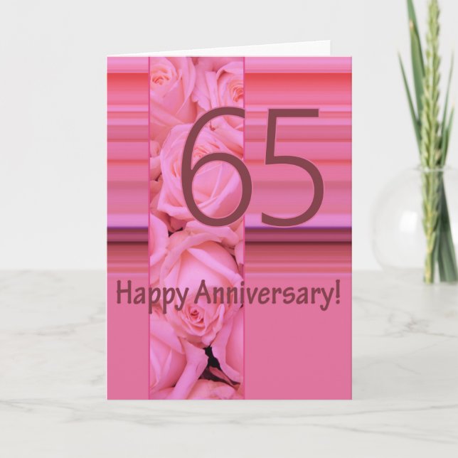 Happy 65th Anniversary roses Card (Front)