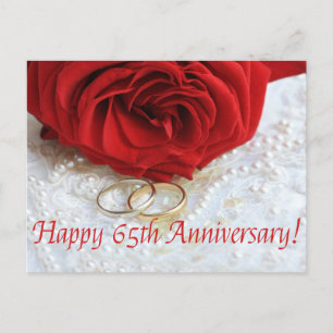 Happy 65th Anniversary roses Postcard