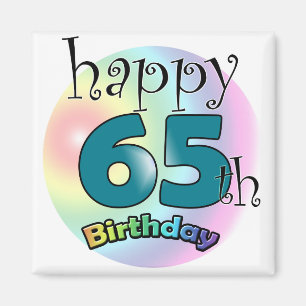 Happy 65th Birthday (blauw) Magnet