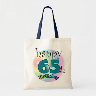 Happy 65th Birthday (blauw) Tote Bag