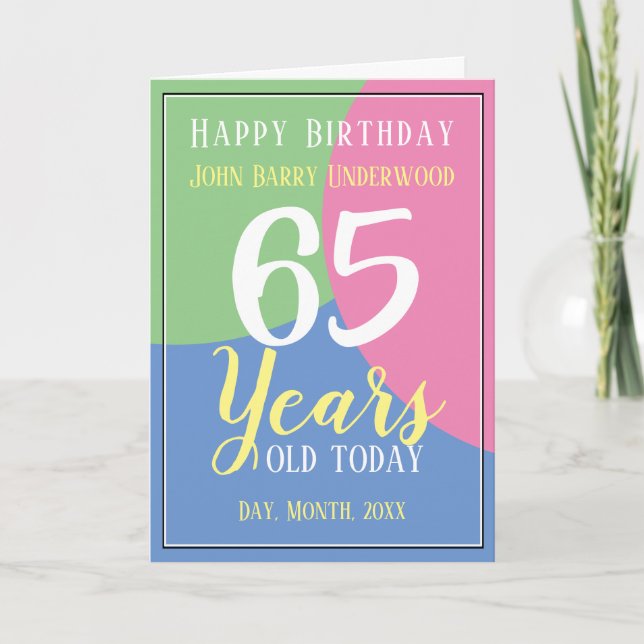 Happy 65th Birthday Card (Front)