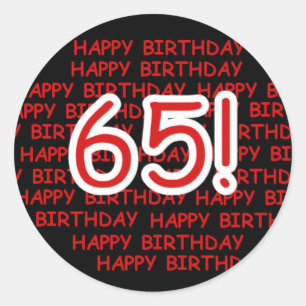 Happy 65th Birthday Classic Round Sticker