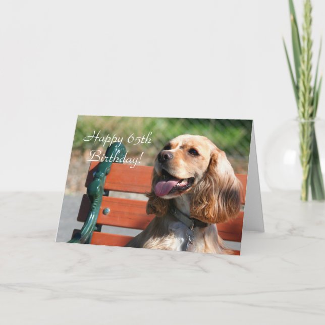 Happy 65th Birthday Cocker Spaniel Greeting Card (Front)