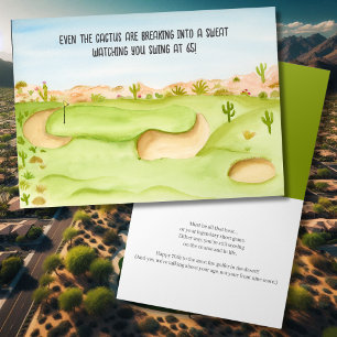 Happy 65th Birthday Desert Golf Course Watercolor Card