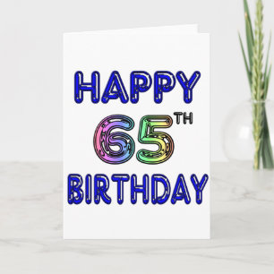 Happy 65th Birthday in Balloon Font Card