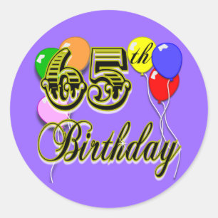 Happy 65th Birthday Merchandise Classic Round Sticker