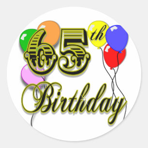 Happy 65th Birthday Merchandise Classic Round Sticker