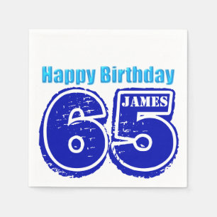 Happy 65th Birthday Personalised Paper Napkin