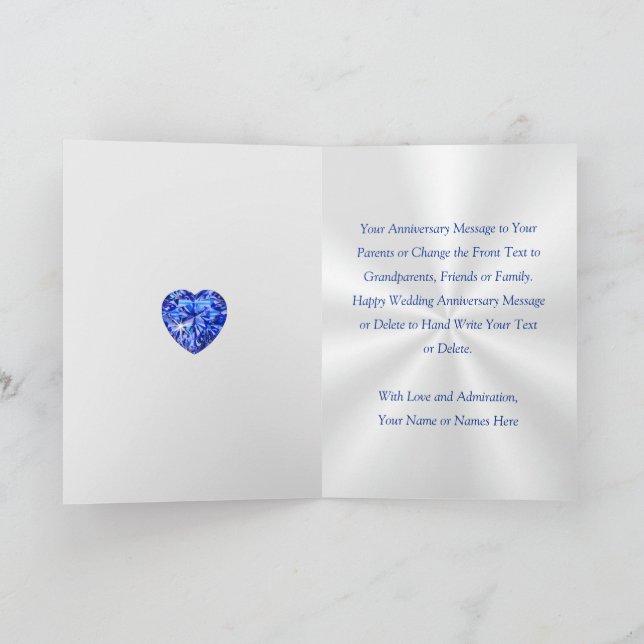 Happy 65th Wedding Anniversary Cards, Mum and Dad Card (Inside)