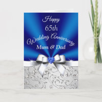 Happy 65th Wedding Anniversary Cards, Mum and Dad