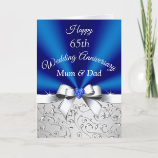 Happy 65th Wedding Anniversary Cards, Mum and Dad Card