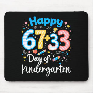 Happy 67+33 day of kindergarten 100th day math mouse mat