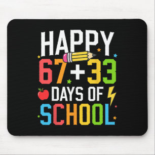 Happy 67 33 Days Of School 100th Day Of School Kid Mouse Mat