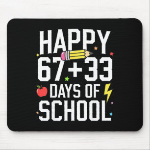 Happy 67 33 Days Of School 100th Day Of School Kid Mouse Mat