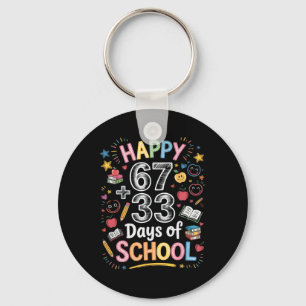 Happy 67+33 Days Of School Math 100 Days Smarter F Key Ring