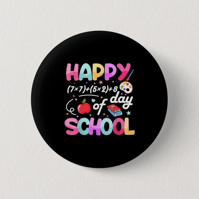 Happy 67 Days Of School 67th Day Smarter Six Seven 6 Cm Round Badge (Front)