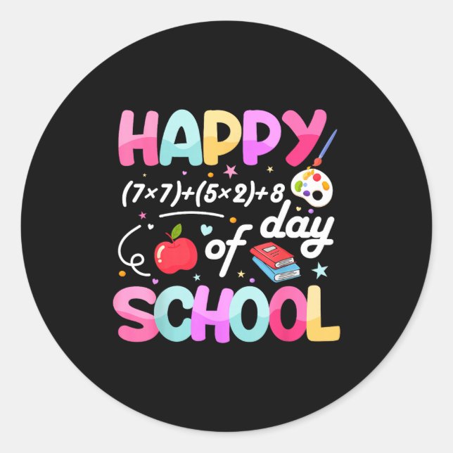 Happy 67 Days Of School 67th Day Smarter Six Seven Classic Round Sticker (Front)