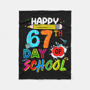 Happy 67 Days Of School 67th Day Smarter Six Seven Fleece Blanket