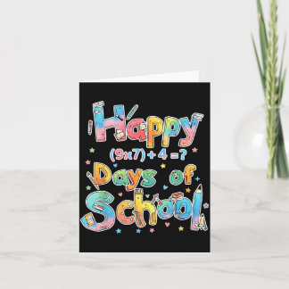 Happy 67 Days Of School Math Equation Teacher Six  Card