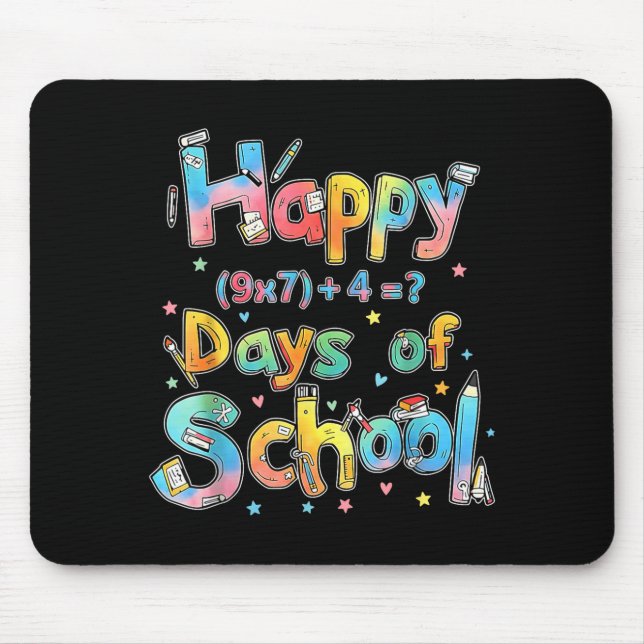 Happy 67 Days Of School Math Equation Teacher Six  Mouse Mat (Front)