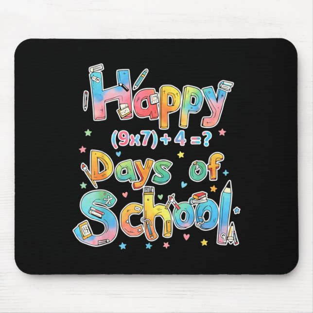 Happy 67 Days Of School Math Equation Teacher Six  Mouse Mat (Front)