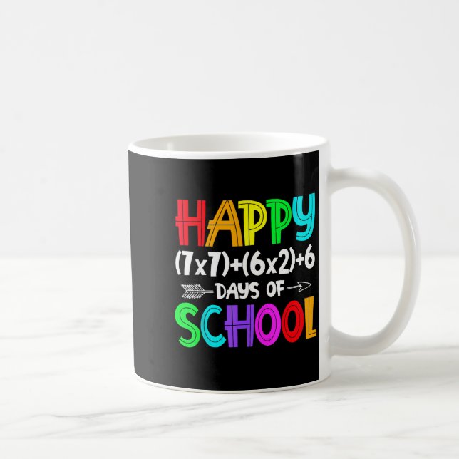 Happy 67 Days Of School Math Teacher Students Six  Coffee Mug (Right)