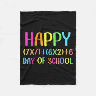 Happy 67 Days Of School Math Teacher Students Six Fleece Blanket