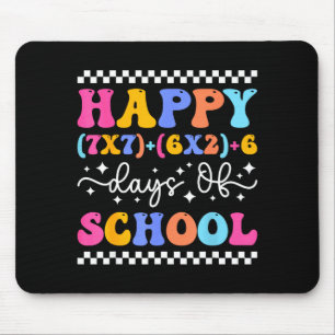 Happy 67 Days Of School Math Teacher Students Six  Mouse Mat