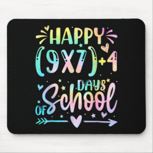Happy 67 Days Of School Math Teacher Students Six  Mouse Mat