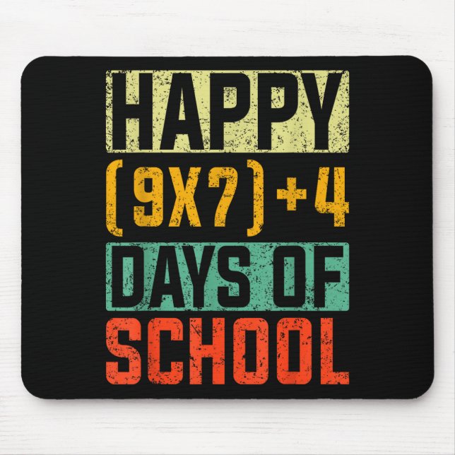 Happy 67 Days Of School Math Teacher Students Six  Mouse Mat (Front)