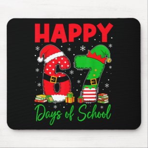Happy 67 Days Of School Six Seven 67 Christmas San Mouse Mat