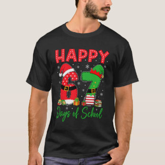 Happy 67 Days Of School Six Seven 67 Christmas San T-Shirt