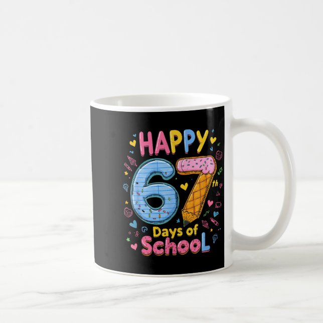 Happy 67 Days Of School Six Seven Kids Boys Girls  Coffee Mug (Right)