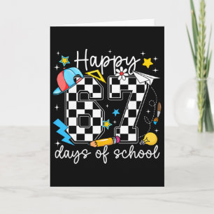 Happy 67 Days Of School Six Seven Meme Boy Girl Te Card