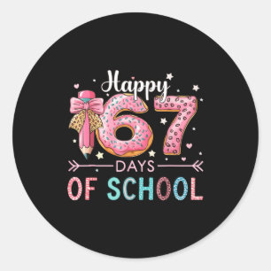 Happy 67 Days Of School Six Seven Meme Boy Girl Te Classic Round Sticker