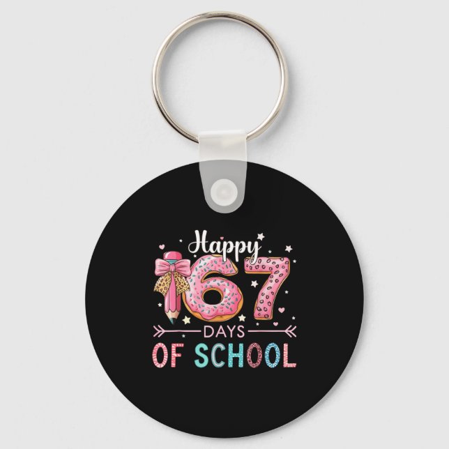 Happy 67 Days Of School Six Seven Meme Boy Girl Te Key Ring (Front)