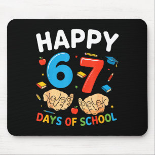 Happy 67 Days Of School Six Seven Meme Boy Girl Te Mouse Mat