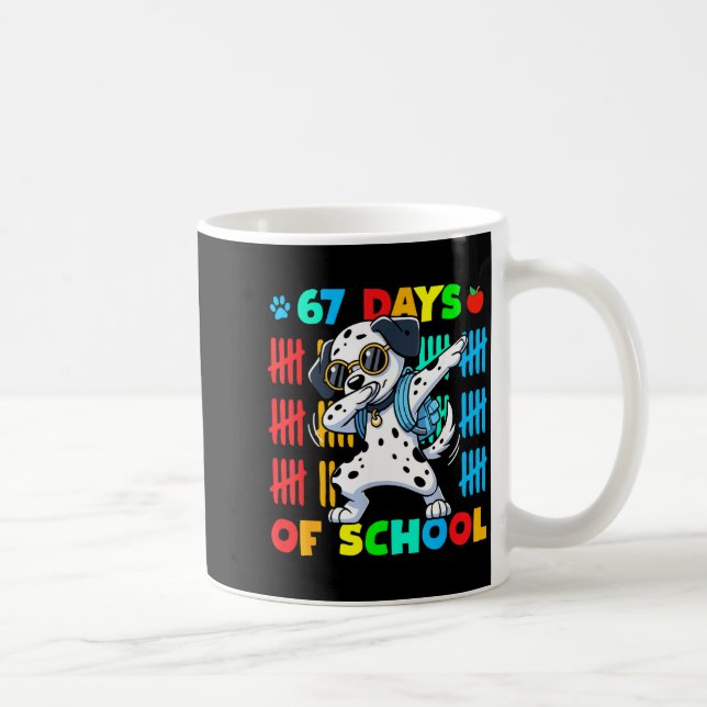 Happy 67 Days School Cute Dog 67 Days Smarter Stud Coffee Mug (Right)