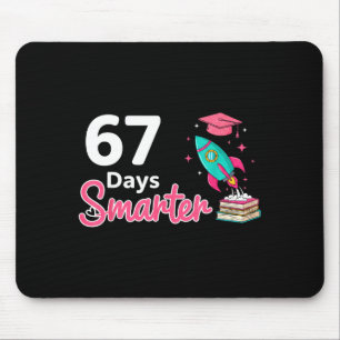 Happy 67 Days Smarter School Student Teacher Kids  Mouse Mat