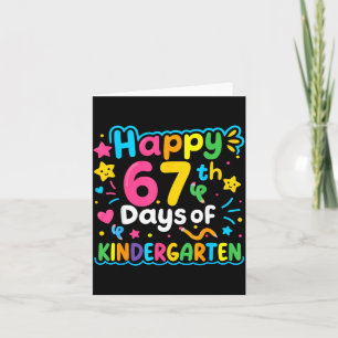 Happy 67th Day Of Kindergarten School Meme 67 Kids Card