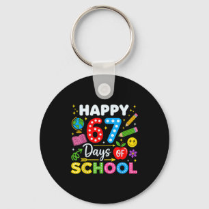 Happy 67th Day Of School 67 Days Of School Kids Bo Key Ring
