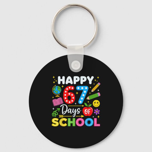 Happy 67th Day Of School 67 Days Of School Kids Bo Key Ring (Front)