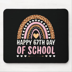 Happy 67th Day Of School 67 Days Rainbow Teachers  Mouse Mat