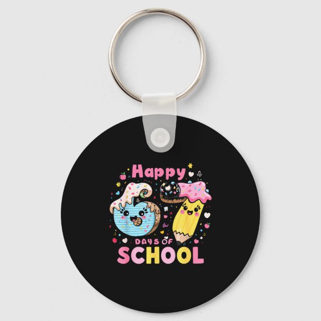 Happy 67th Day Of School Cute Ice Cream 100 Days S Key Ring (Front)