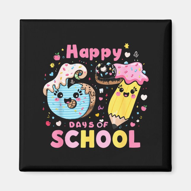 Happy 67th Day Of School Cute Ice Cream 100 Days S Magnet (Front)