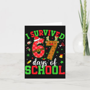 Happy 67th Day Of School Funny Christmas 67 Meme S Card