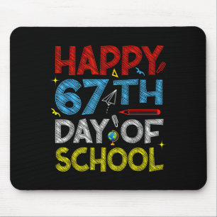 Happy 67th Day Of School - Funny Students Teachers Mouse Mat