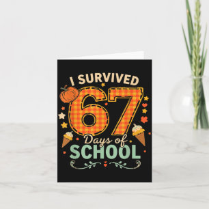 Happy 67th Day Of School Funny Teacher Thanksgivin Card