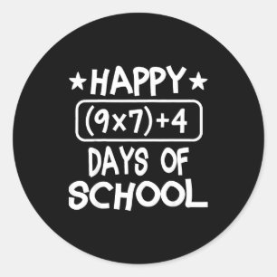 Happy 67th Day Of School Six Seven Kids  Classic Round Sticker